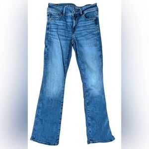American Eagle Outfitters Blue high waisted Flare Jeans petite